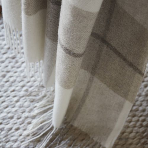 Plaid à Franges 140x200 Cm Laine Marius