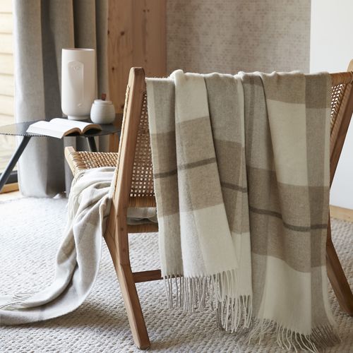 Plaid à Franges 140x200 Cm Laine Marius