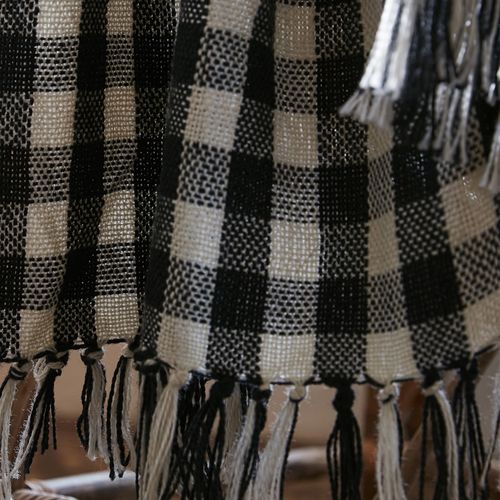 Plaid à Franges 130x160 Cm Polyéthylène Téréphtalate Gabriel