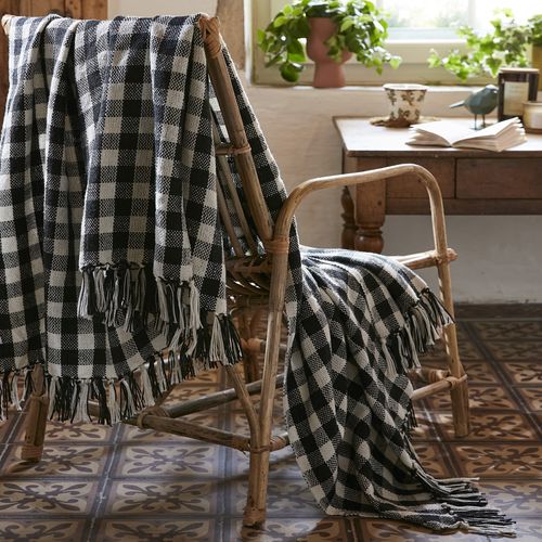 Plaid à Franges 130x160 Cm Polyéthylène Téréphtalate Gabriel