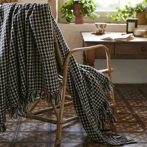 Plaid à Franges 180x220 Cm Polyéthylène Téréphtalate Gaspard