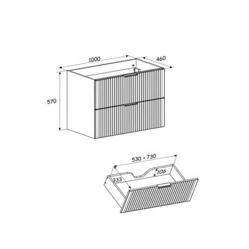 Ensemble Meubles 100 Cm - Vasque à Poser - Wotania