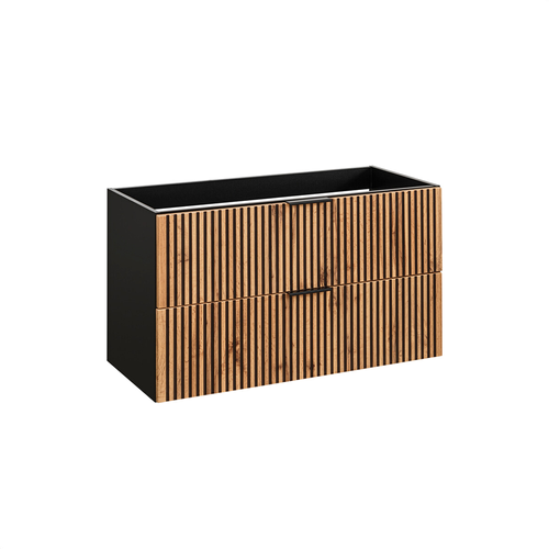 Ensemble Meubles 100 Cm - Vasque à Poser - Cubes Colonne - Miroir LED - Wotania