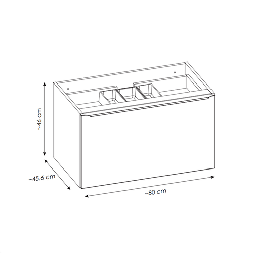 Meubles De Salle De Bain - 80 Cm - Vasque Et Plan - Colonne - Meuble Miroir LED - Bold Taupe