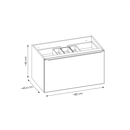 Meuble Sous Vasque - 80 Cm - Avec Plan - Bold Taupe