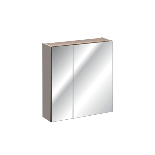 Meubles De Salle De Bain - 60 Cm -vasque + Plan - Colonne - Meuble Miroir LED - Bold Taupe