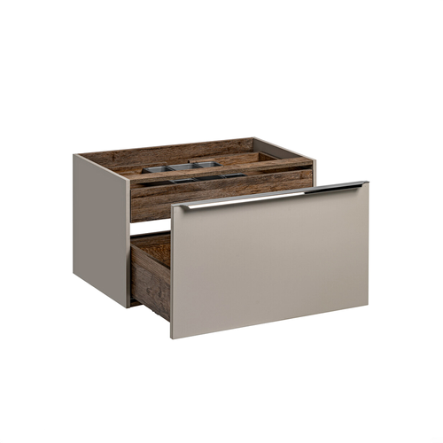 Meubles Sous Vasque - 180 Cm - Avec 2 Vasques à Poser Et Plan - Bold Taupe