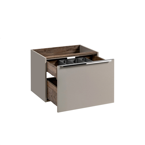 Meubles Sous Vasque - 120 Cm - Avec 2 Vasques à Poser Et Plan - Bold Taupe