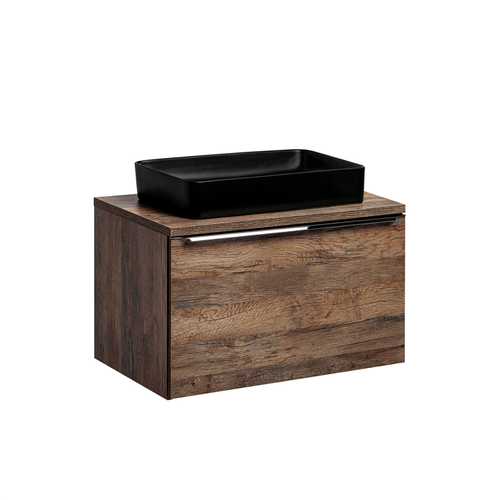 Meuble Sous Vasque - 80 Cm - Avec Vasque à Poser Et Plan - Bold Oak