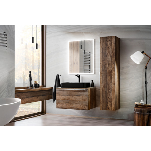 Meuble Sous Vasque - 80 Cm - Avec Vasque à Poser Et Plan - Bold Oak