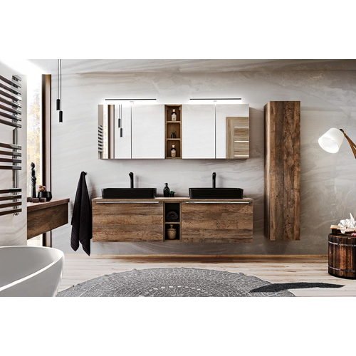 Meuble Sous Vasque - 60 Cm - 2 Tiroirs - Bold Oak