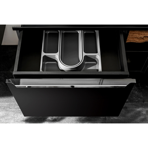 Set De Meubles Sous Vasque - 140 Cm - Avec 2 Vasques à Poser Et Plan - Bold Black