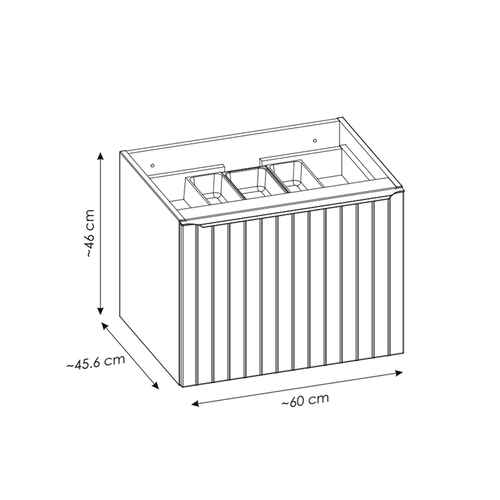 Meuble Sous Vasque - 80 Cm - Avec Vasque à Poser Et Plan - Bold Black
