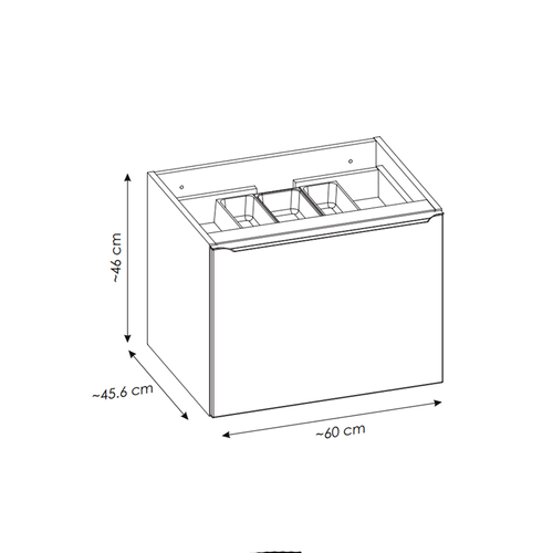 Meuble Sous Vasque - 60 Cm - Avec Vasque à Poser Et Plan - Bold Black