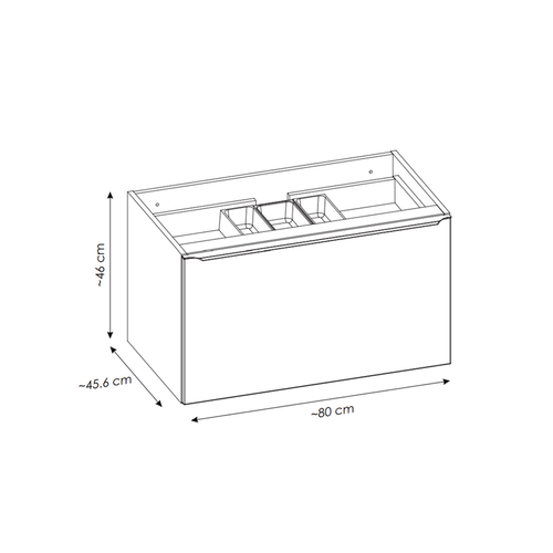 Meuble Sous Vasque - 80 Cm -  Bold Black