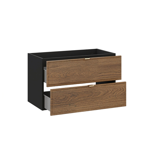 Meuble Sous Vasque - 60 Cm - 2 Tiroirs - Bold Black