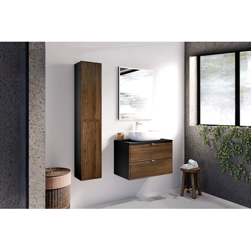 Meuble Sous Vasque - 60 Cm - 2 Tiroirs - Bold Black