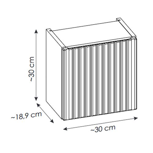 Caisson Meuble Haut De Salle De Bain - 30x30 Cm - Noir Mat - Volta
