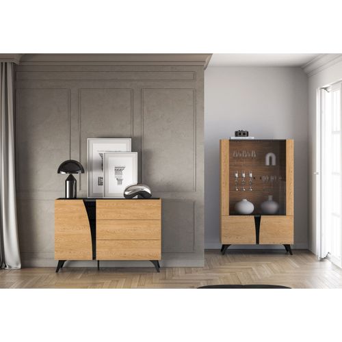 Buffet 3 Tiroirs Et 1 Porte - H.82 X L.170 X P.40 Cm - Toscane - Bois