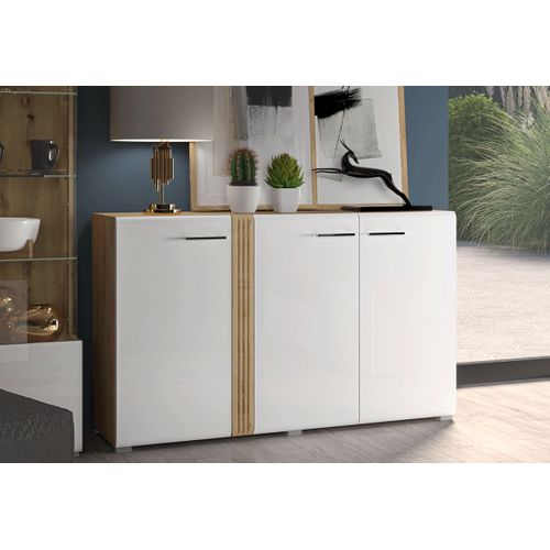 Buffet Avec 3 Tiroirs Et 2 Portes - H.85 X L.160 X P.40 Cm - Eliot - Noir