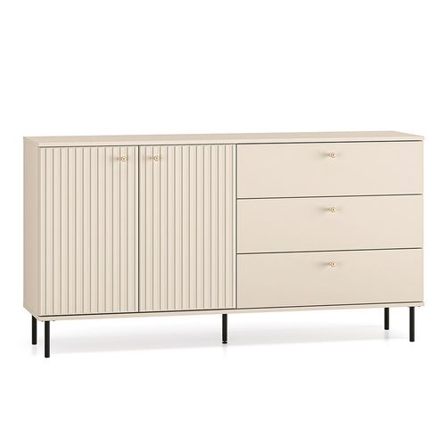 Buffet 2 Portes Et 3 Tiroirs - H.85 X L.40 X L.160 Cm - Sofy - Beige