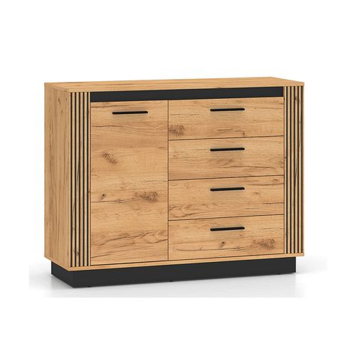 Buffet 4 Tiroirs Et 1 Porte - H.90 X L.40 X L.115 Cm - Ury - Bois