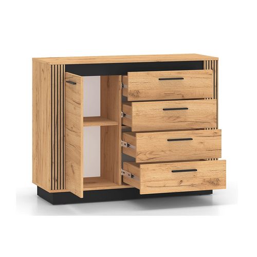 Buffet 4 Tiroirs Et 1 Porte - H.90 X L.40 X L.115 Cm - Ury - Bois