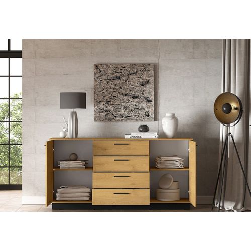 Buffet Avec 4 Tiroirs Et 2 Portes - H.86 X L.40 X L.170 Cm - Modest - Bois