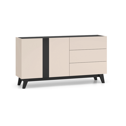 Buffet Avec 3 Tiroirs Et 2 Portes - H.85 X L.40 X L.160 Cm - Freon - Beige