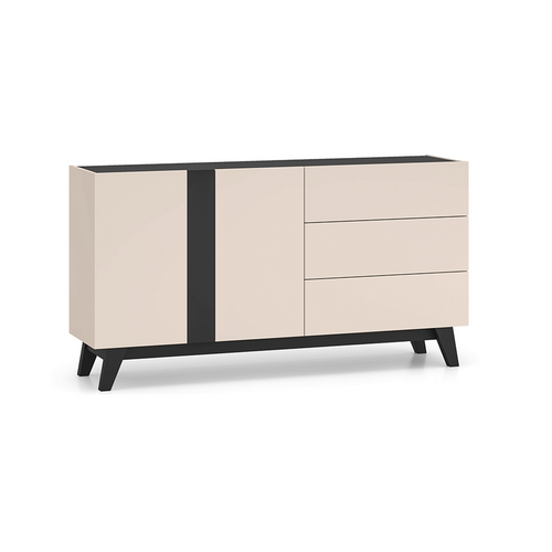 Buffet Avec 3 Tiroirs Et 2 Portes - H.85 X L.40 X L.160 Cm - Freon - Beige