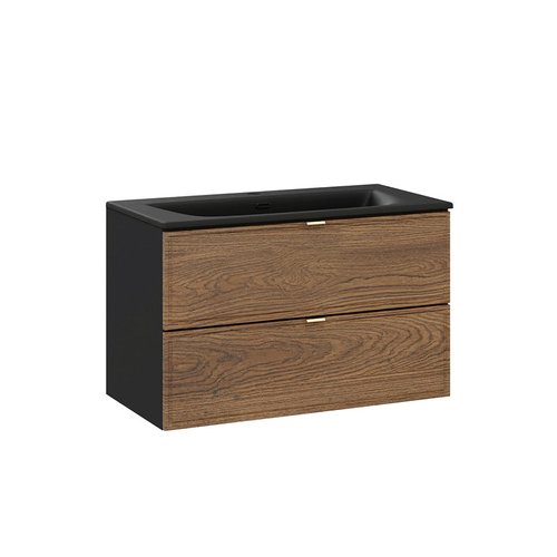 Ensemble De Meubles Sous Vasque - 80 Cm - Avec Plan - Vasque - Mörk