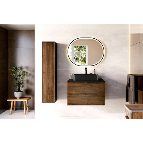 Ensemble De Meubles Sous Vasque - 80 Cm - Avec Plan - Vasque - Mörk