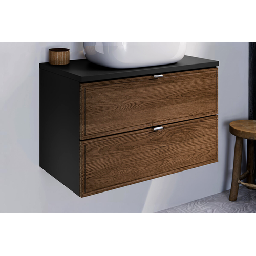 Ensemble De Meubles Sous Vasque - 80 Cm - Avec Plan - Vasque - Mörk