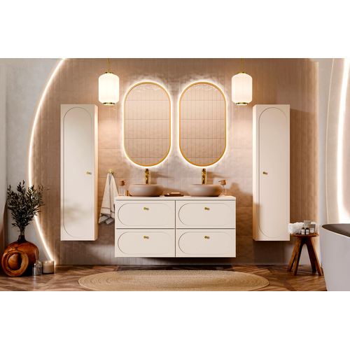 Ensemble De Meubles Sous Vasque - 120 Cm - Avec Plan - Colonne - Sand