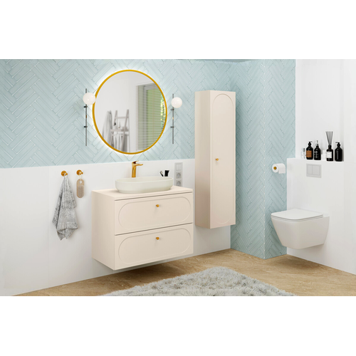 Ensemble De Meubles Sous Vasque - 60 Cm - Avec Plan - Colonne - Sand