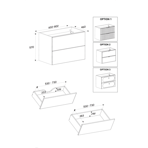 Ensemble De Meubles Sous Vasque - 80 Cm - Avec Plan - Vasque - Sand