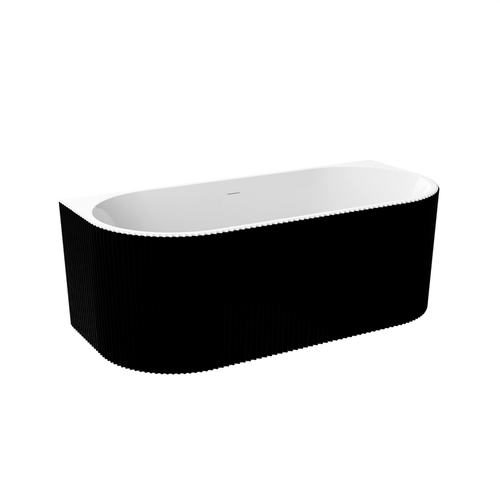 Baignoire Semi Îlot - 150 X 75 Cm - Avec Siphon Chrome - Pieds - Inclus - Leya Black