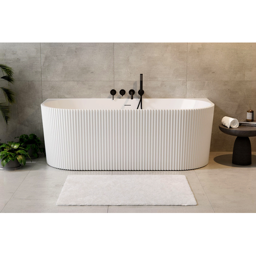 Baignoire Semi Îlot - 150 X 75 Cm - Avec Siphon Chrome - Pieds - Inclus - Leya