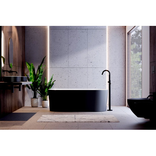 Baignoire Îlot - 160 X 74 Cm - Avec Siphon Chrome - Pieds - Inclus - Lova Black Mat