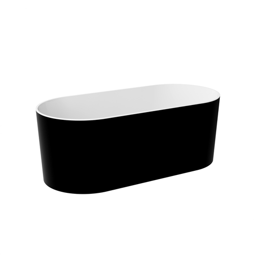 Baignoire Îlot - 160 X 74 Cm - Avec Siphon Chrome - Pieds - Inclus - Lova Black