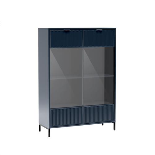 Armoire Vitrine - L.105 X H.150 X P.40 Cm - Indigo - Denia