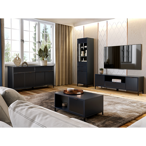 Vitrine - L.54 X H.196 X P.40 Cm - Indigo - Denia