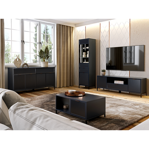 Meuble TV - L.135 X H.56 X P.40 Cm - Indigo - Denia