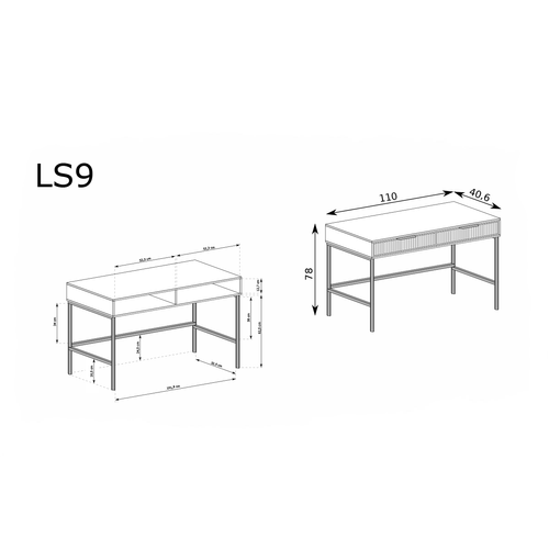 Console / Coiffeuse - L.110 X H.78 X P.40 Cm - Cashmere - Denia