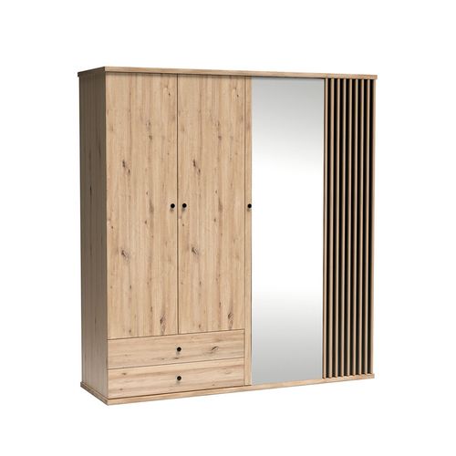Grande Armoire Avec Miroir - L.200 X H.213 X P.60 Cm - Kavi