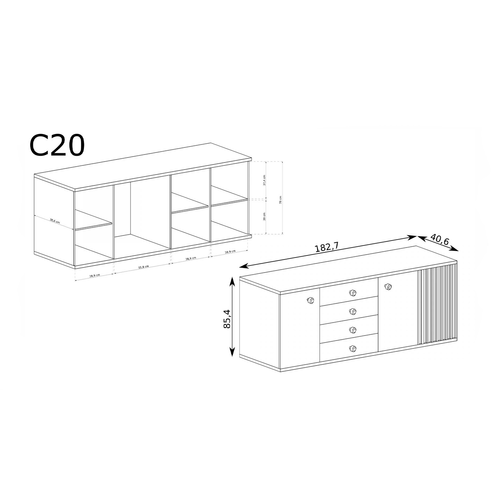 Buffet - L.183 X H.85 X P.41 Cm - Kavi