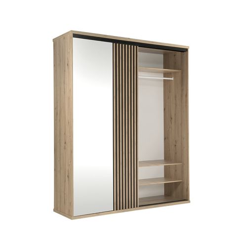 Grande Armoire Avec Miroir - L.179 X H.216 X P.60 Cm - Kavi