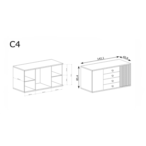 Buffet - L.142 X H.85 X P.41 Cm - Kavi