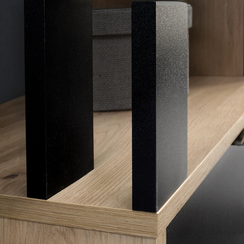 Meuble D’entrée Complet - Avec Penderie, Étagères Chaussures Et Miroir - Mino - Chêne Noir