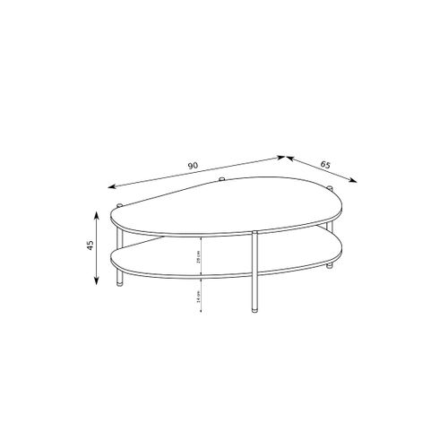 Table Basse - L.90 X H.45 X P.65 Cm - Amari - Cachemire